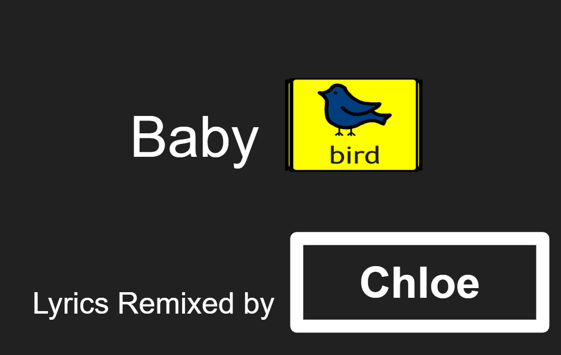 Screenshot 2026-01-03 130057 Text and communication symbols: Baby Bird Lyrics Remixed by Chloe